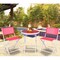 3-Piece Patio Bistro Set Folding Table and 2 Chairs Balcony Outdoor Furniture